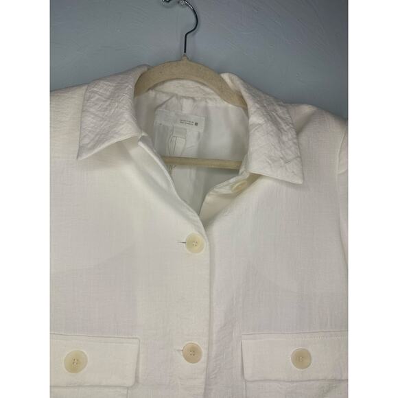 Zara Textured Short Blazer Jacket Women's Size Medium White Office NWOT - Picture 2 of 6